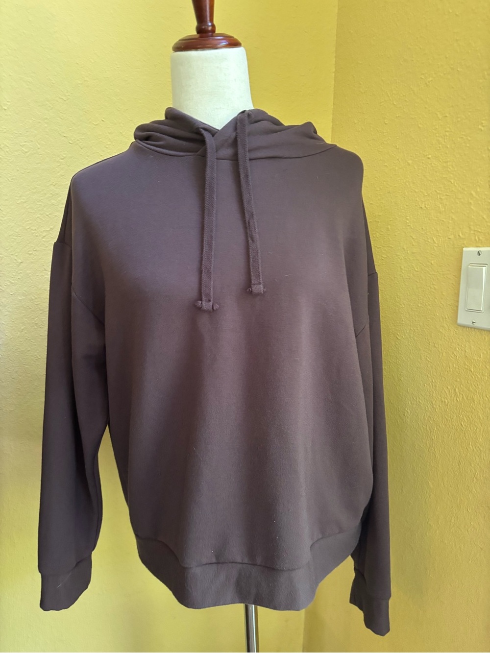 Quince womens Hooded Pullover Sweatshirt - Brown. Medium